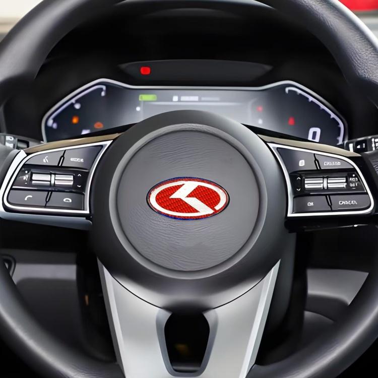 1 pièce Autocollant Emblème Volant Fibre de Carbone K 3D Volant de Voiture Emblème Intérieur de Voiture Accessoires de Style de Voiture Pour KIA