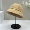 New small edge bucket hat women's autumn and winter face small face plain face cover silk cotton hat men's bucket hat basin hat
