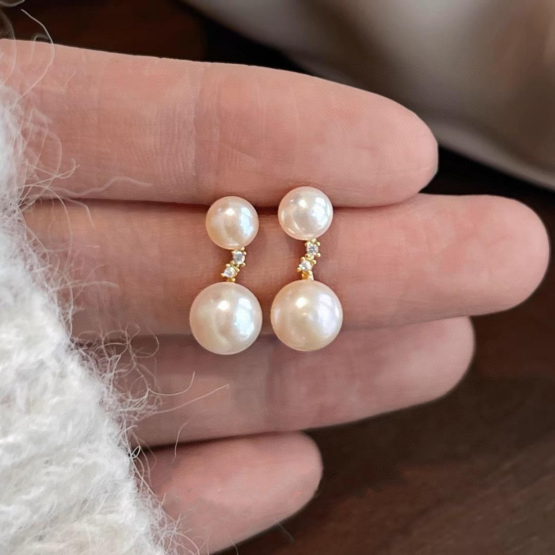 Sweet Natural Freshwater Pearl Earrings Women s Versatile Micro-inlaid Zircon Light Luxury High-end Pearl Pendant Earrings 2026