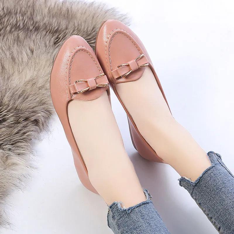 Sapatos Femininas Women Cute Sweet Light Weight Black Soft Patent Leather Slip On Shoes Lady Casual Work Loafers Ab507