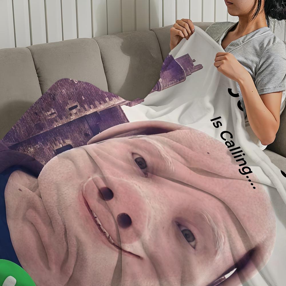 John Pork Smiling Pig is Calling Blanket Blanket for Couch Sofa Travel Home Picni Flannel Blanket birthday gift Warm Comfortable