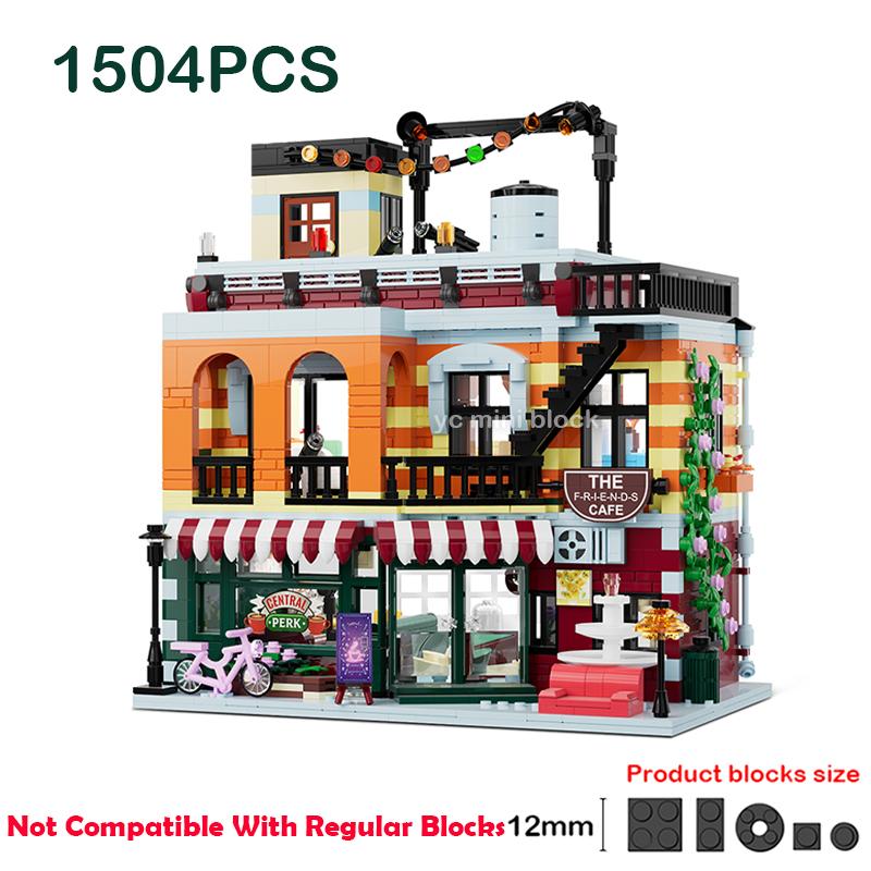 Creative Mini City MOC Central Perk Big Bang Theory Modular Buildings Blocks Friends House Assembly Decor Toys For Adults Gifts