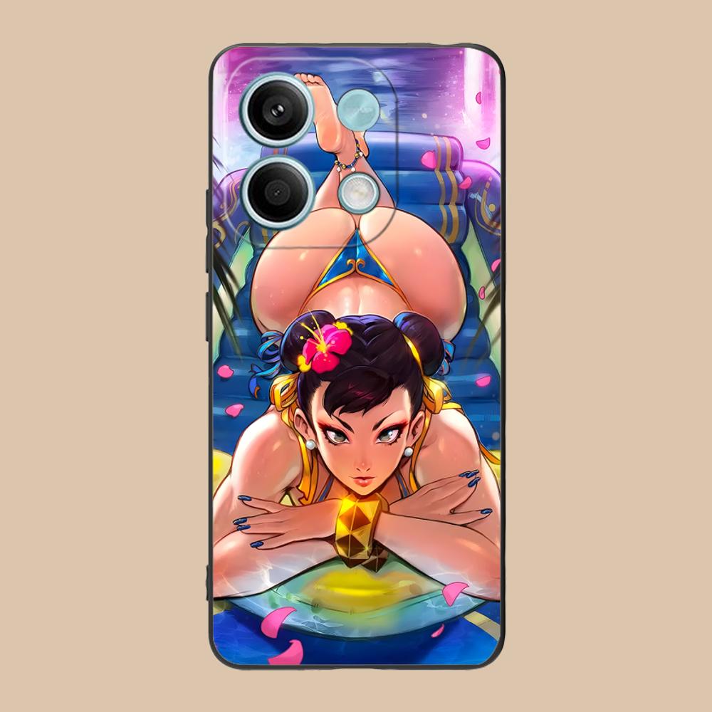 Street Fighter Chunli Phone Case for Xiaomi 15 14 13 12 Mi 11 T Ultra Lite Pro S X 5G Colorful Printing Cover Cellphones Cover