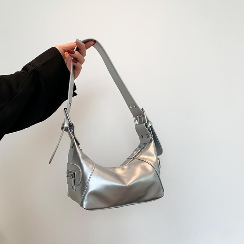 Y2K Style Shoulder Bag Women Underarm Tote Bag Fashion Trendy Motorcycle Handbag Multi-pocket Shoulder for Girls Street Wear