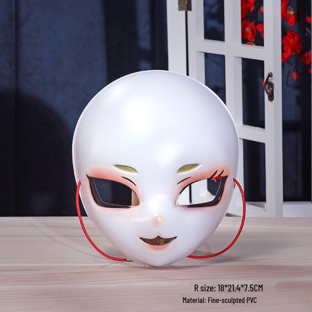 

Расписанная вручную милая маска из ПВХ для девочки для украшения на Хэллоуин One Size