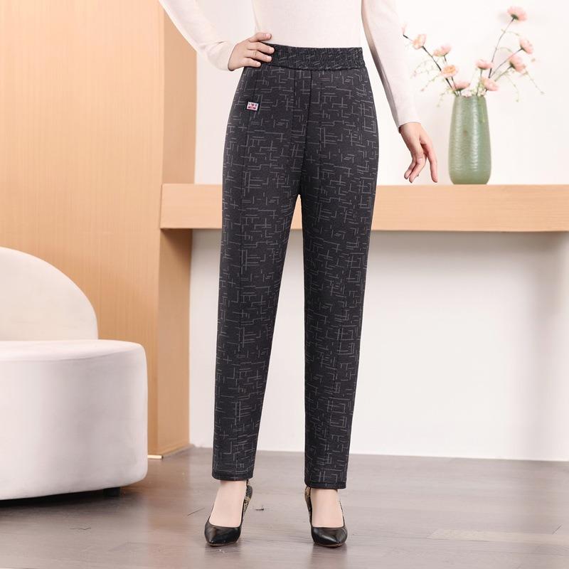 

Хлопковые брюки для женщин среднего и пожилого возраста, зимняя одежда, утолщенные вельветовые брюки, брюки для пожилой женщины, брюки для мамы, бабушкины брюки с высокой талией, термобрюки 5XL (recommended 135-77.5kg)