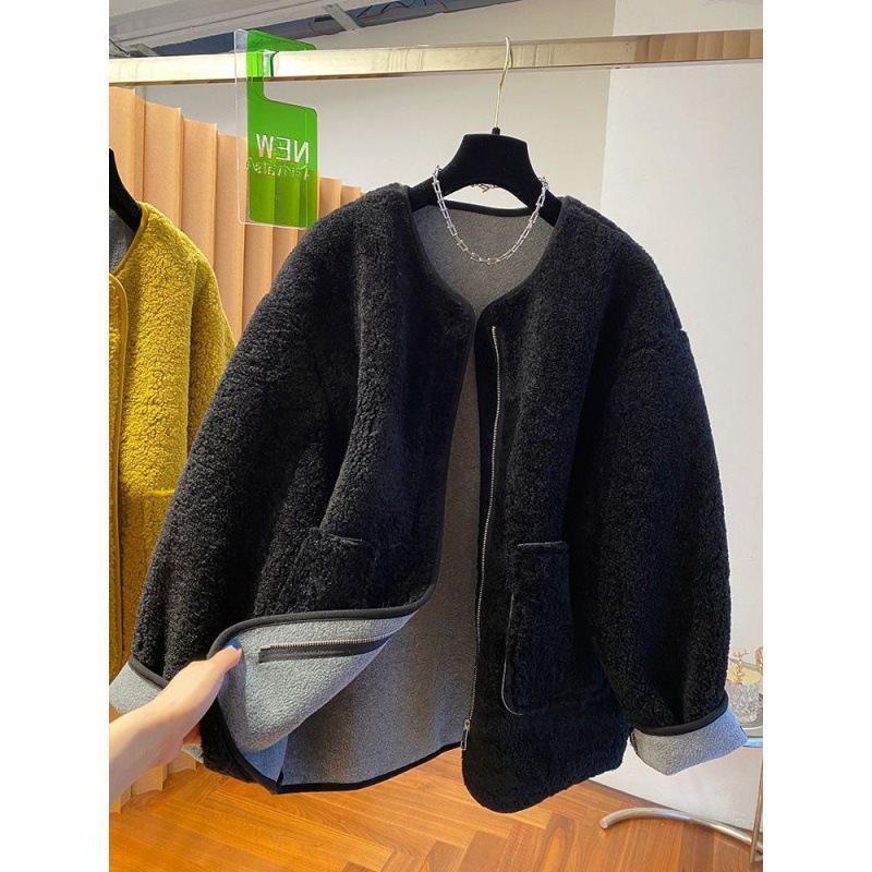 Plus Size Faux Lamb Wool Winter Coat for Women - Thick, Loose, and Warm
