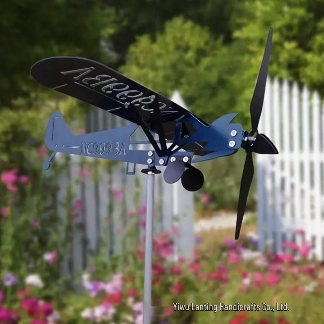 Cross-border SuperFortress Metal Airplane Windmill Outdoor Ornament