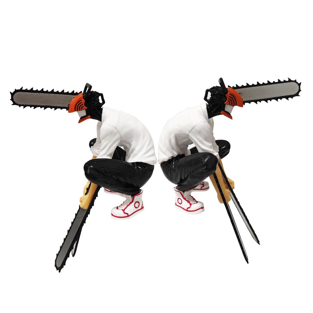Chainsaw-wielding Figure with Human Blood Devil Scene, Perfect for Anime Ornament Collection.