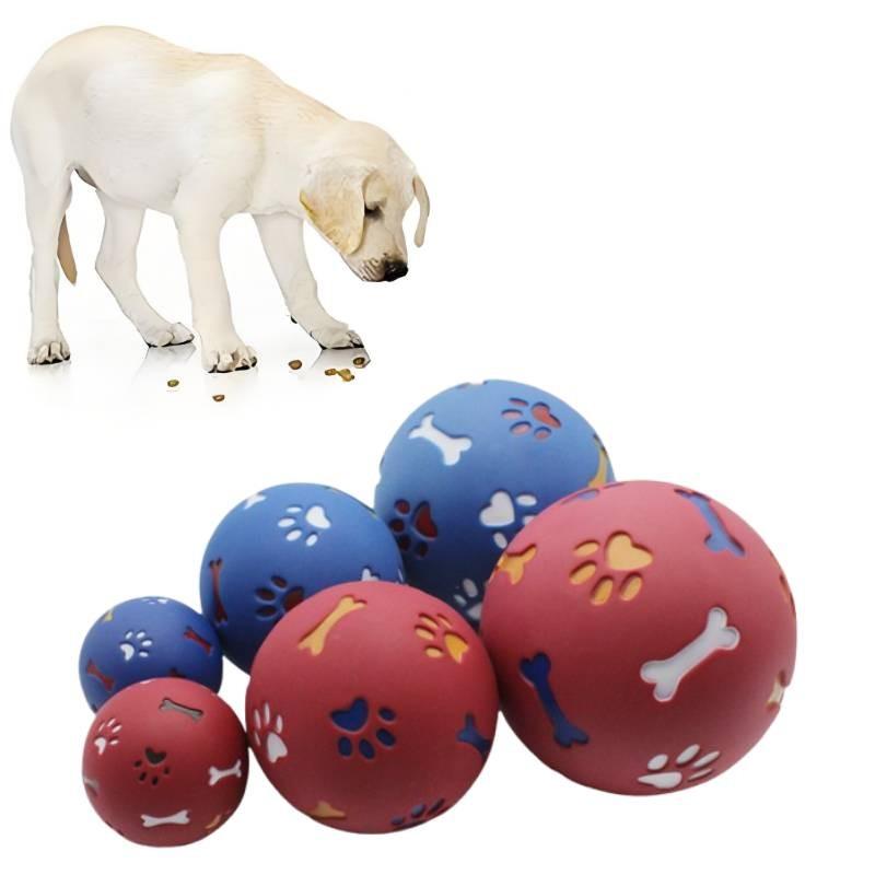 Interactive Ballgnawing Dog Rubber Rotate Leaky Food Balls Pet Durable Toys