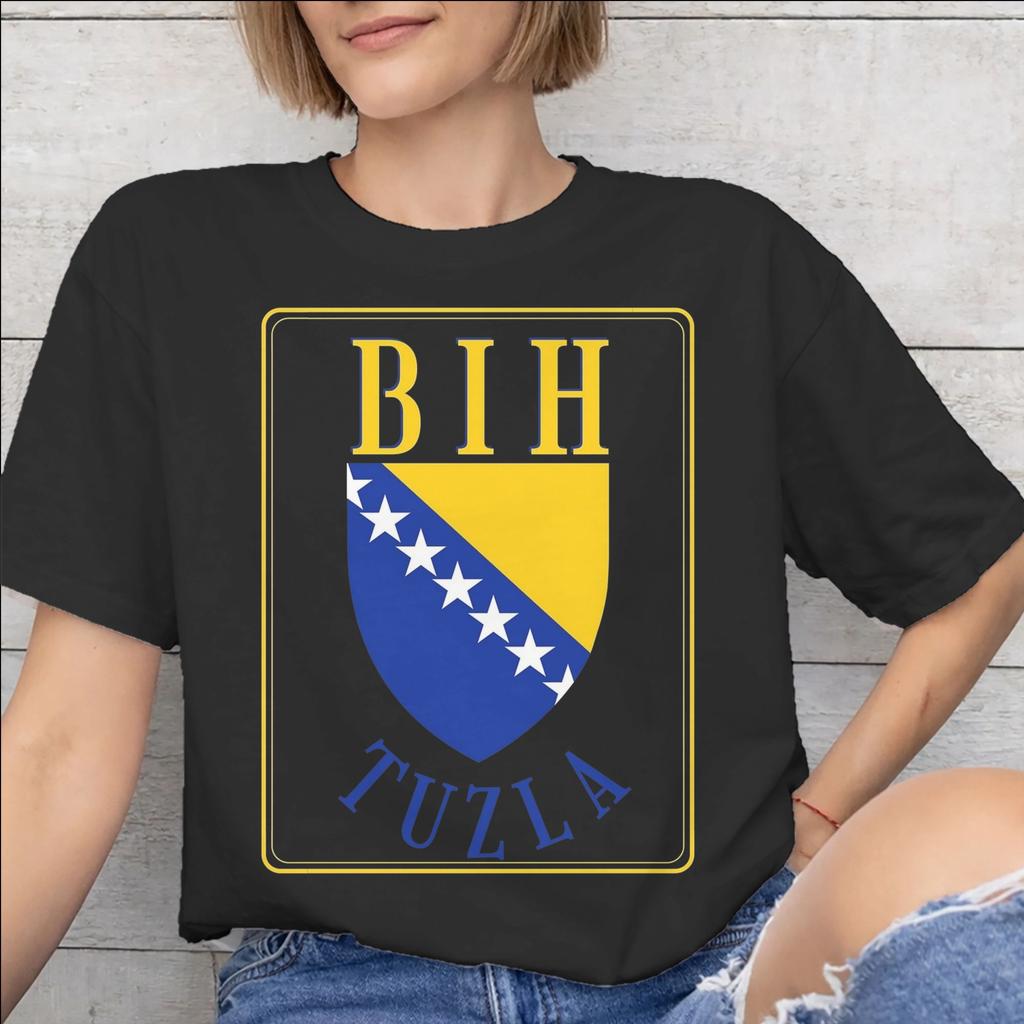 Bosnia and Herzegovina Flag Accessories Unisex T Shirts Cotton Tee Graphic Printed Tshirt Clothing