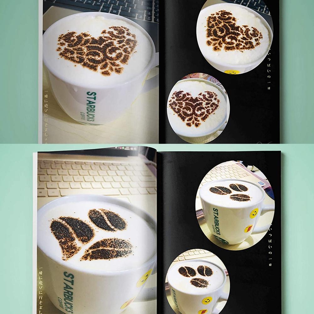 Steel Cappuccino Arts Tools Decoration Coffee Stencil Set Coffeeware Flowers Templates Coffee Mould