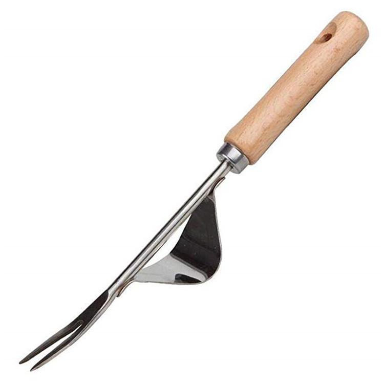 Sarchiatore da Giardino in Acciaio Inossidabile con Manico in Legno Rimozione Manuale delle Erbacce Taglierino Strumenti Estrattore Denti di Leone Sarchiatore Multifunzione Trapianto