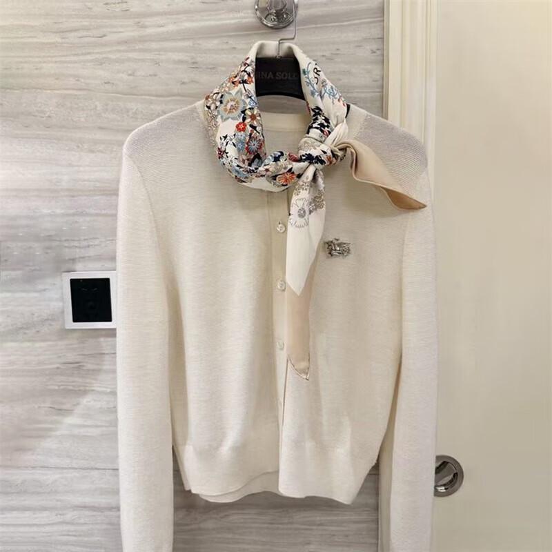 NINA SOLOR Floral Twill Silk Scarf