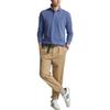 Polo Ralph Lauren FW22 Solid Color Logo Embroidered Mesh Long Sleeve Polo Shirt Men Tops Blue MNPOKNI16822282-420