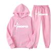 Y2K Print Hooded Fleece-Lined Unisex Sweatshirt Set Streetwear Casual Long Sleeve Tracksuit
