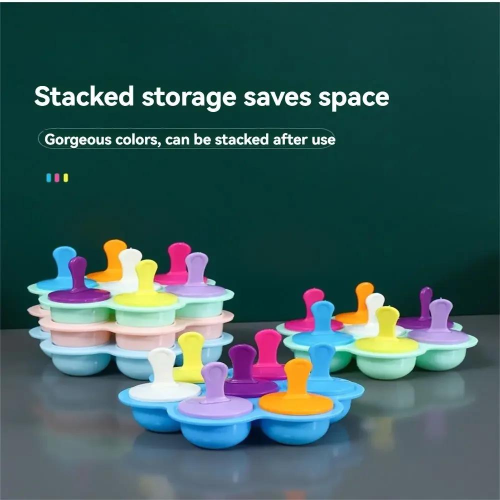 7 Holes Ice Cream Mold Children's Popsicle Mold Food Supplement Box Silicone Ice Tray Ice Lolly Mold Fruit Shake Accessories