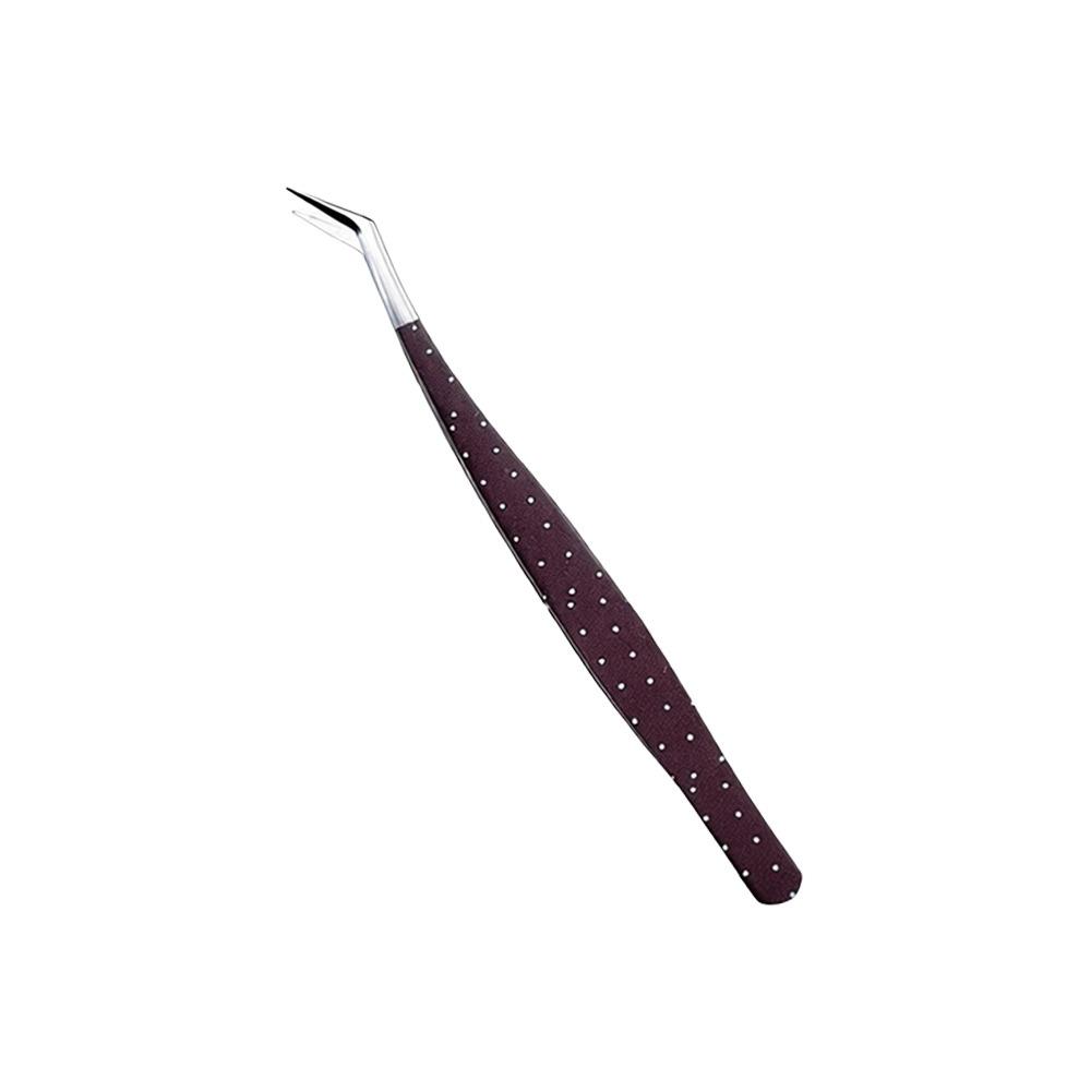 Stainless Steel Curved Stickers Tweezers Anti-static Cartoon False Eyelash Tweezers High Precision Eyelash Curler
