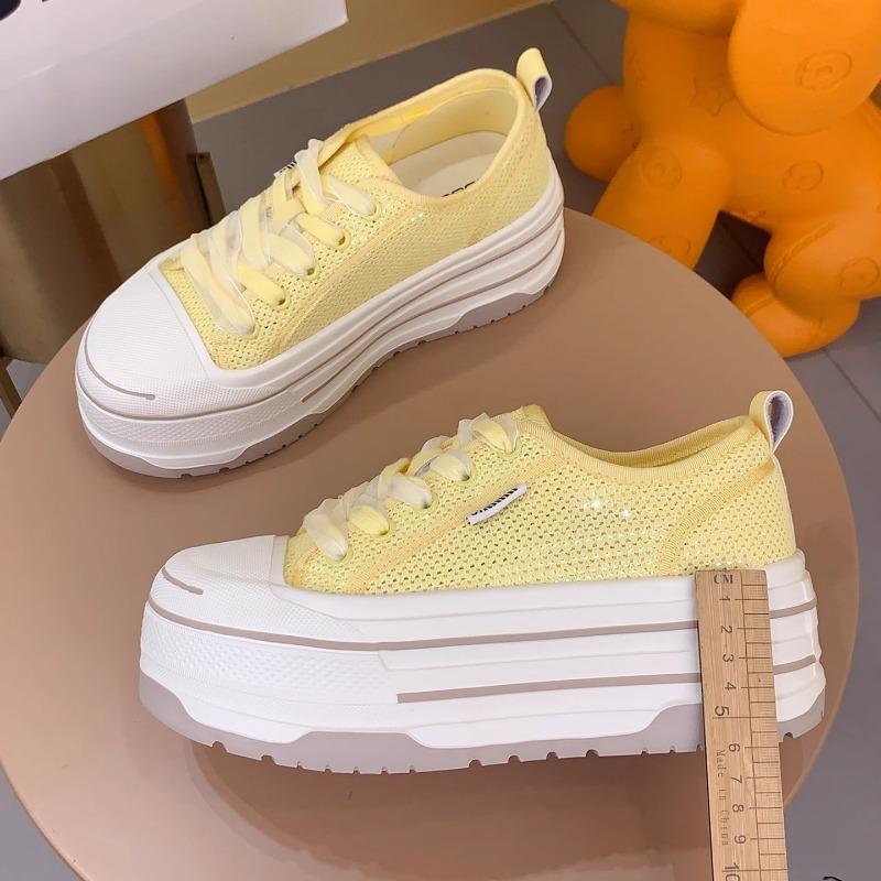Summer New Thick-soled Heightening Mesh Breathable Casual Shoes Women's Versatile Sports Little White Shoes Board Shoes Women