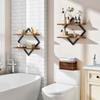 Double-Tier Floating Shelves Wall Mounted Bathroom Shelves  for Living Room Bedroom Kitchen