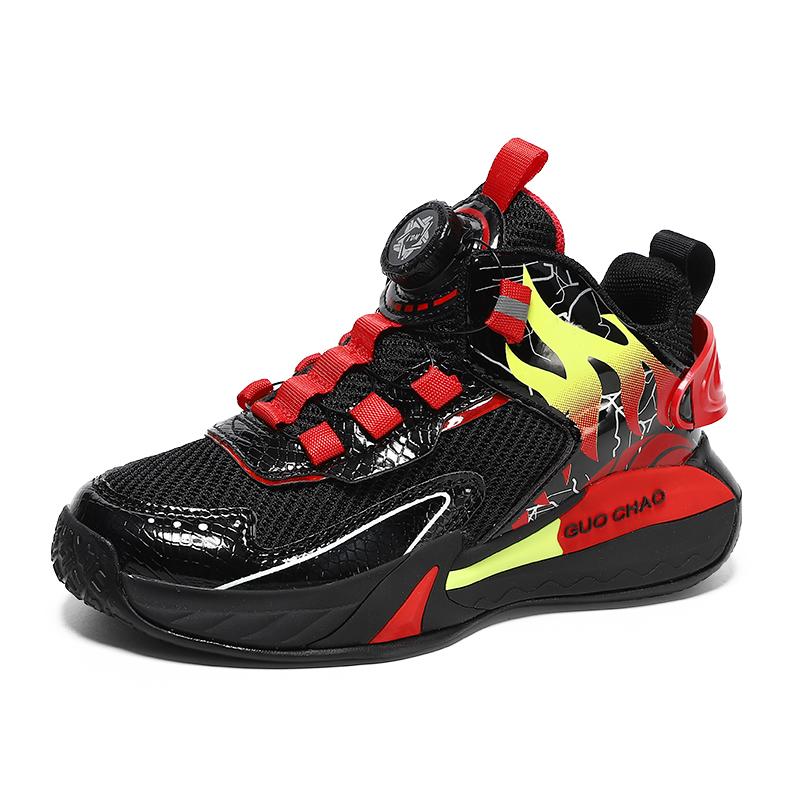 New Lightweight Children Basketball Shoes Swivel Buckle Boys Sports Shoes Breathable Running Trainers Outdoor Kids Tennis Shoes