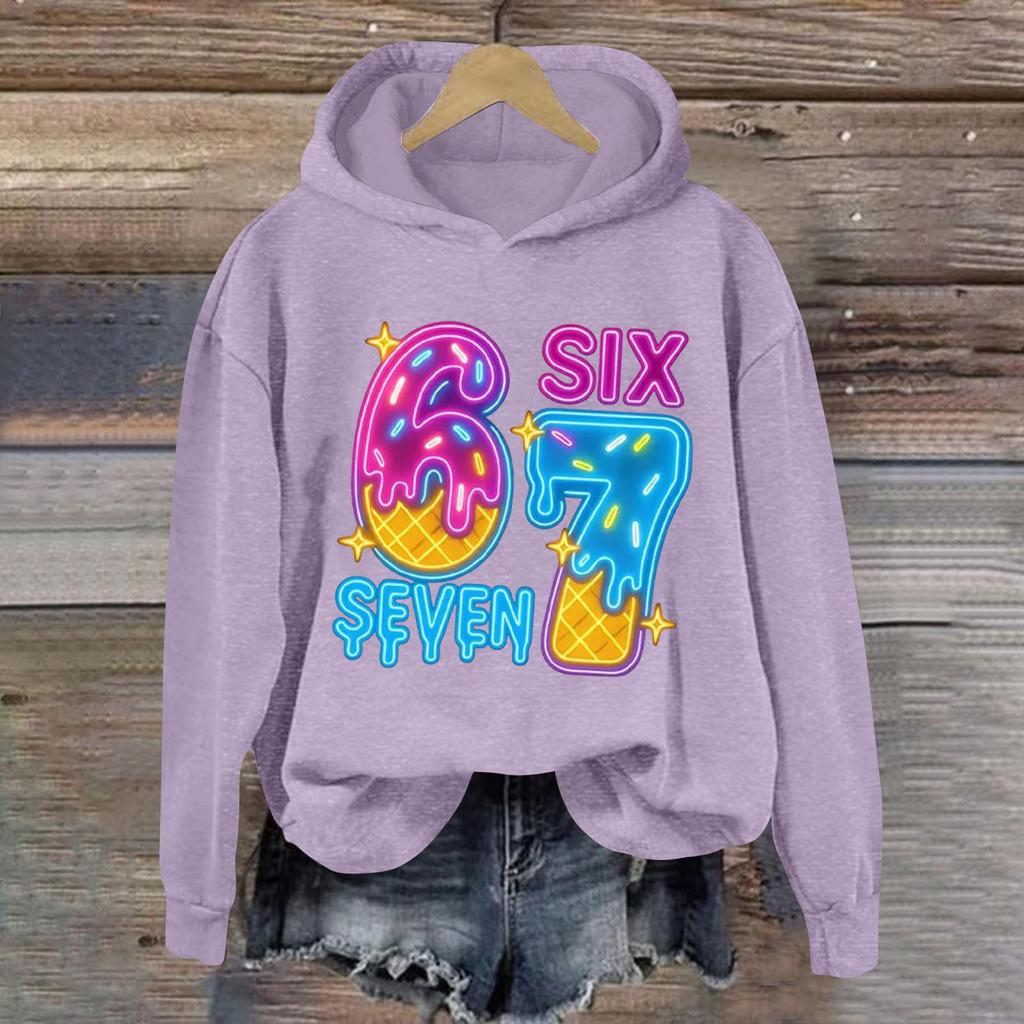 Damen Modisches Lässiges Langärmliges Bedrucktes Kapuzensweatshirt