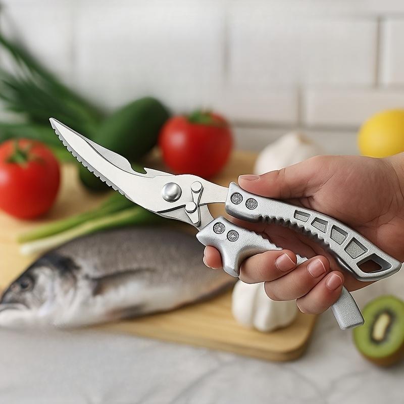Carbon Steel Kitchen Shears, Heavy-Duty Multipurpose Scissors with Ergonomic Ambidextrous Grip for Poultry, Fish, Meat & Food Prep