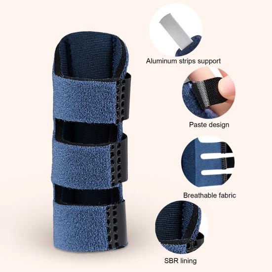 Adjustable Finger Splint with Aluminum Bar Breathable Hand Brace Support Reusable Finger Guard for Injury Recovery
