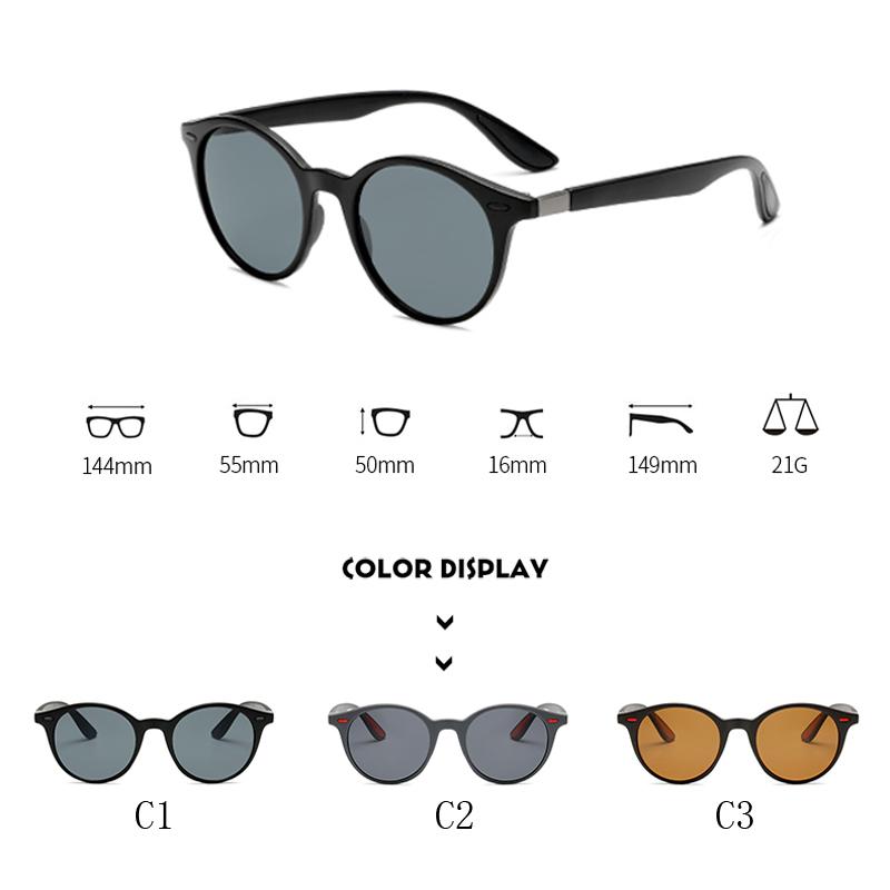 Fashion Round Men Sunglasses Women Vintage Plastic Sun Glasses For Male Anti Glare Driving Shades Eyewear Uv400