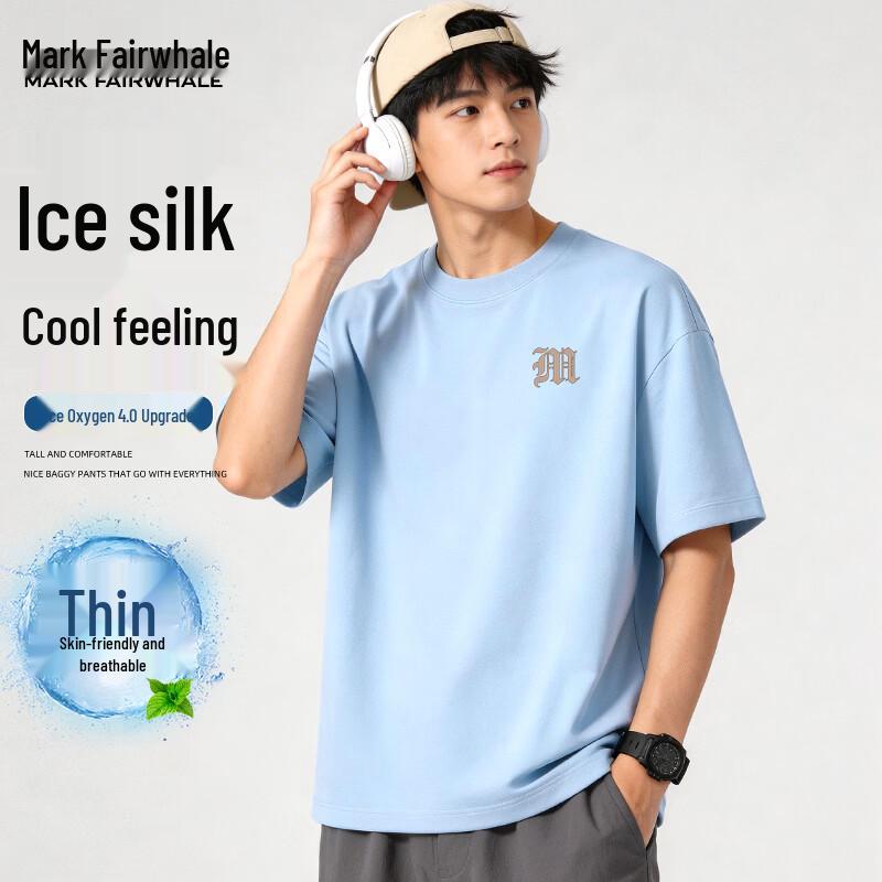 Mark Hua Fei Men's American Retro Quick-Dry Ice Silk Round Neck T-Shirt