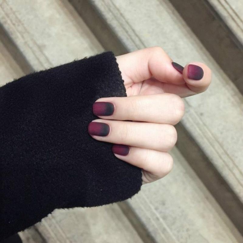 Buy 24 Pieces Set Women S Gluewater Short Black Red Gradient Polished Fake Nails At Affordable Prices Free Shipping Real Reviews With Photos Joom