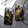 Aquila dorata con ali per Samsung A 31 32 A33 A34 35 14 A15 13 A16 25 26 50 52 53 54 55 56 70 71 72 73 Cover per telefono in vetro dorato