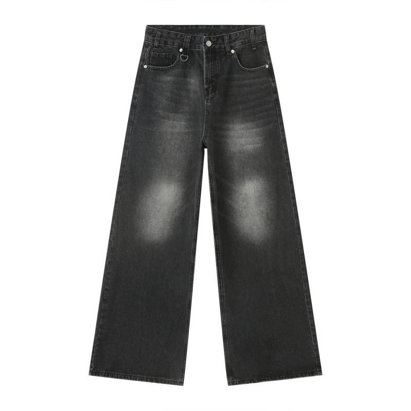 Men's Clothing 2026 Fall/Winter American Retro Wide-Leg Pants Loose Fit Ins Denim Trousers for Men
