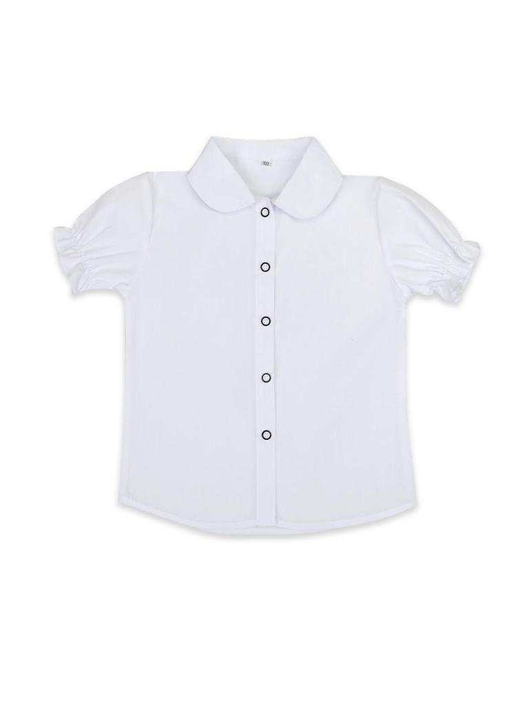 Kids' Summer White Collared Short-Sleeve Shirt - Primary School Uniform