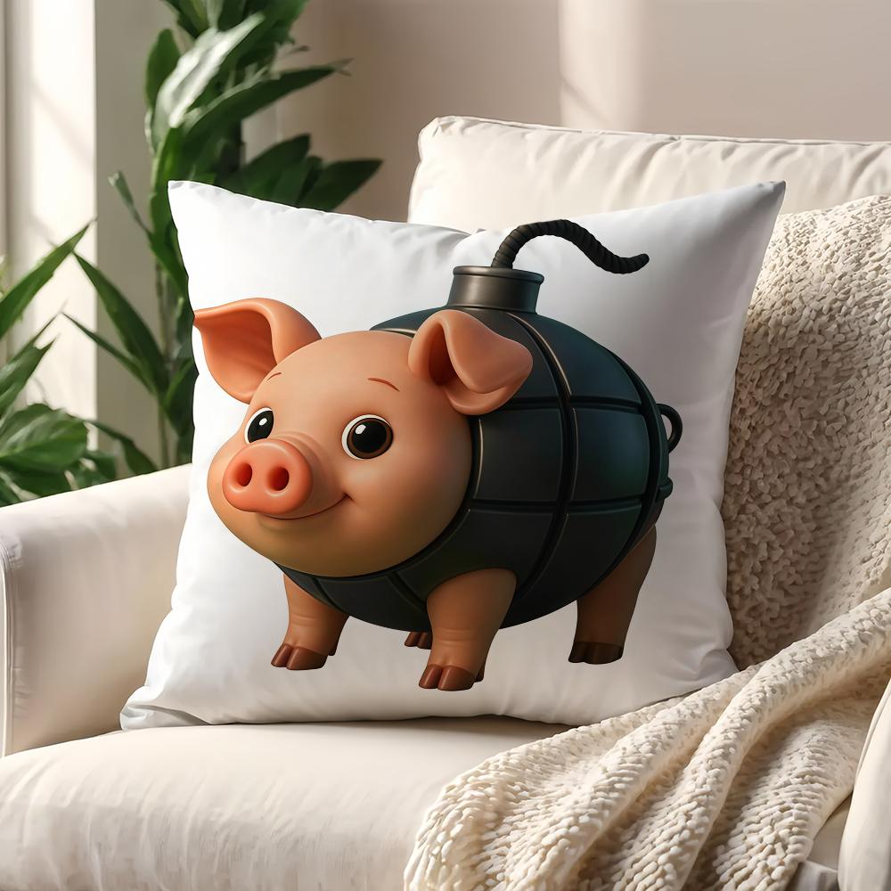 Italian B-Brainrot Animals Meme Cushion Cover For Pillow Printing Sofa Decoration Home Car Room Coffee Office Nordic Simplicity