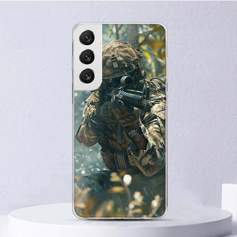 Military Army Special Forces Soft Case For Samsung Galaxy S25 S24 S23 S22 Ultra Phone Cover S20 FE S21 Plus S25 Edge + Funda Coq