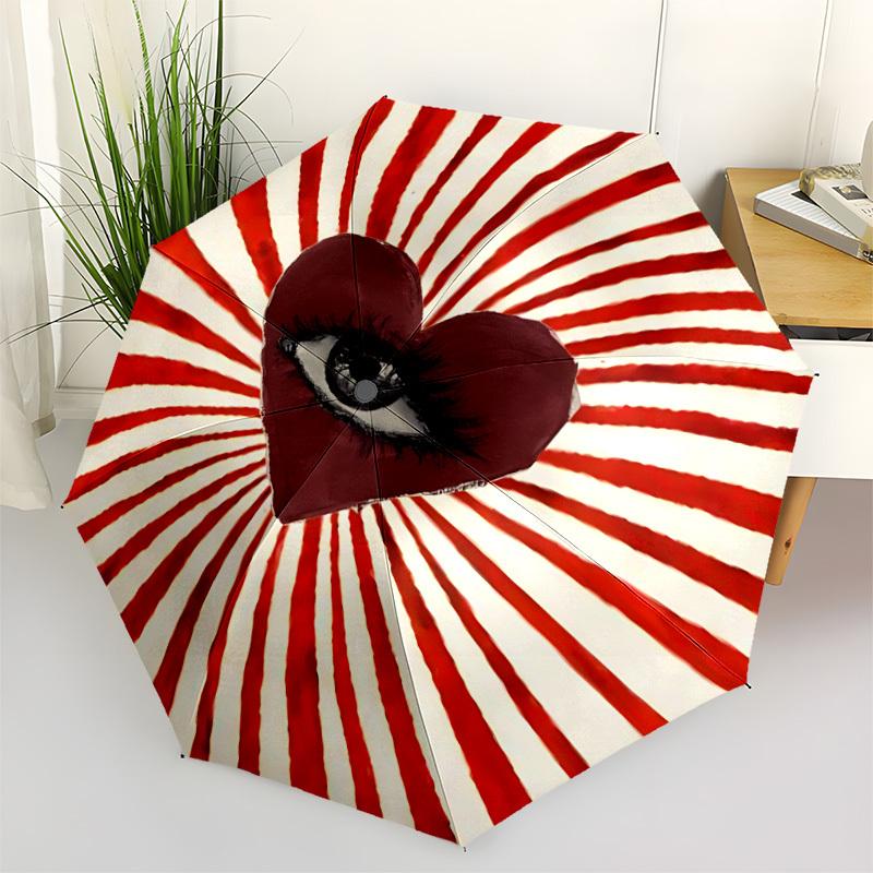 

1pc Heart Eye Automatic Cute Umbrella 8-Bone Design Compact Gear for Outdoor Travel, Perfect Holiday Gift yy251230052