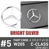Benz 81mm ABS Tail Star Emblems Black Silver Rear Trunk Star Logo Stickers Badges Mercedes Benz C450 C43 AMG (W205) A2058174500