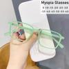 New Fashion Myopia Glasses for Women Men Anti Blue Light TR Small Frame Near Sight Eyewear Finished Shortsighted Eyeglasses