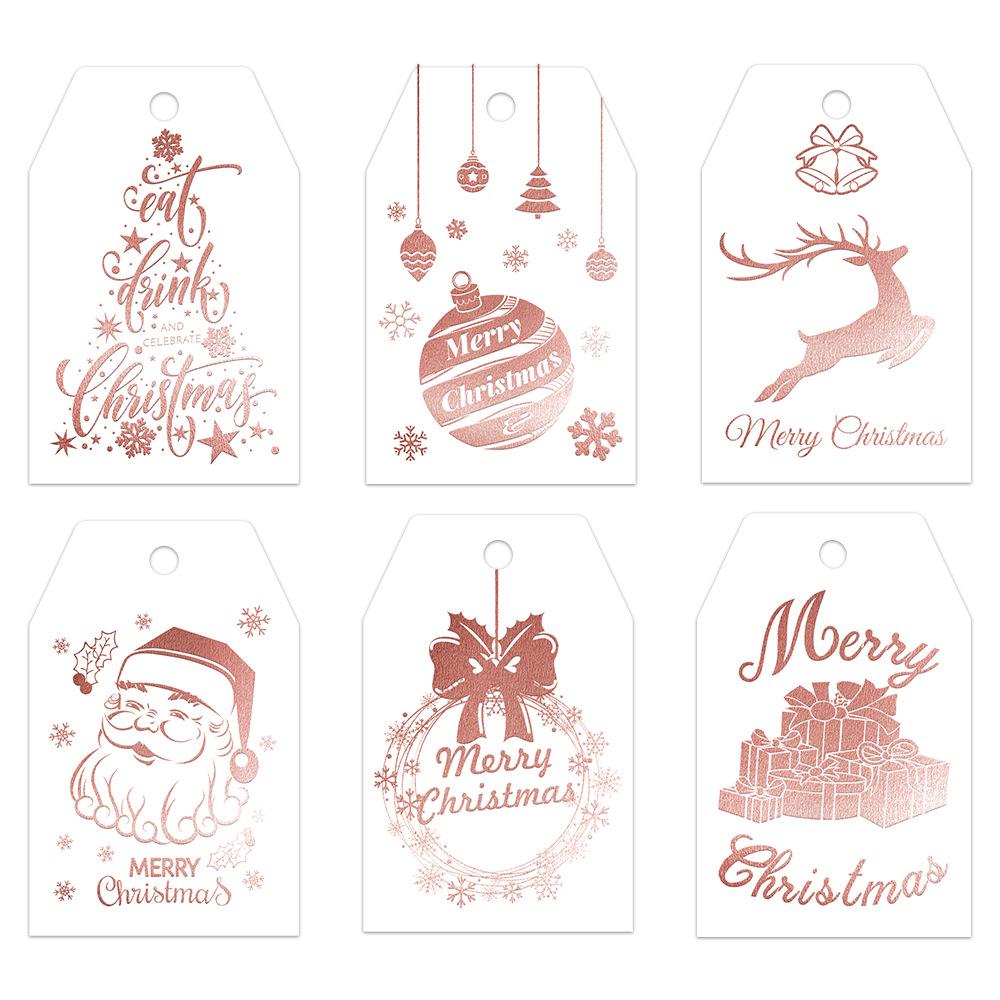 New Styles, Christmas, Santa Claus, Hot Stamping, Paper Hang Tags, Party Gift Decorations, Holiday Pendant Supplies