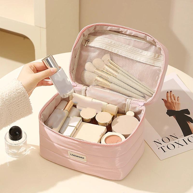 Large Capacity Travel Makeup Bag Portable Multifunctional Cosmetic Bag Waterproof Toiletry Storage Organizer Bag