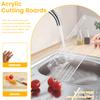 Acrylic Cutting Board with Round Nonslip Mats Food Grade Acrylic Chopping Board with Scraper Clear Cutting Board Reusable
