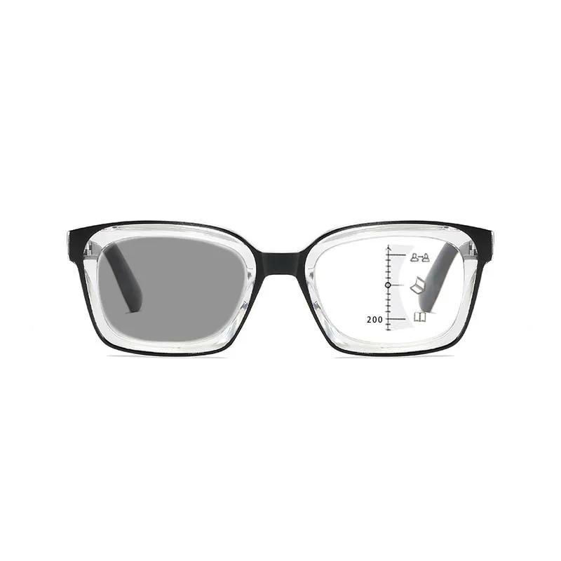 Leisure Versatile Progressive Multifocal Photochromic Reading Glasses for Women Men Blue Light Blocking Eyeglasses +1.0 To +4.0