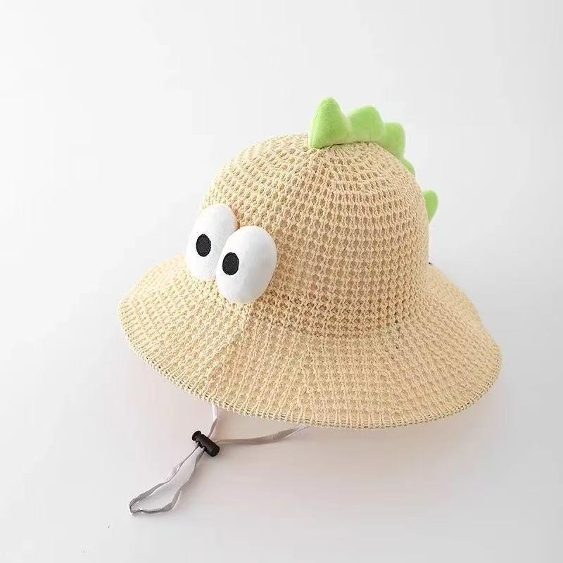 Kids Dinosaur Bucket Hat Summer Mesh Breathable Sun Protection Cap Cute Outdoor UV Shielding Fisherman Hat For Boys And Girls