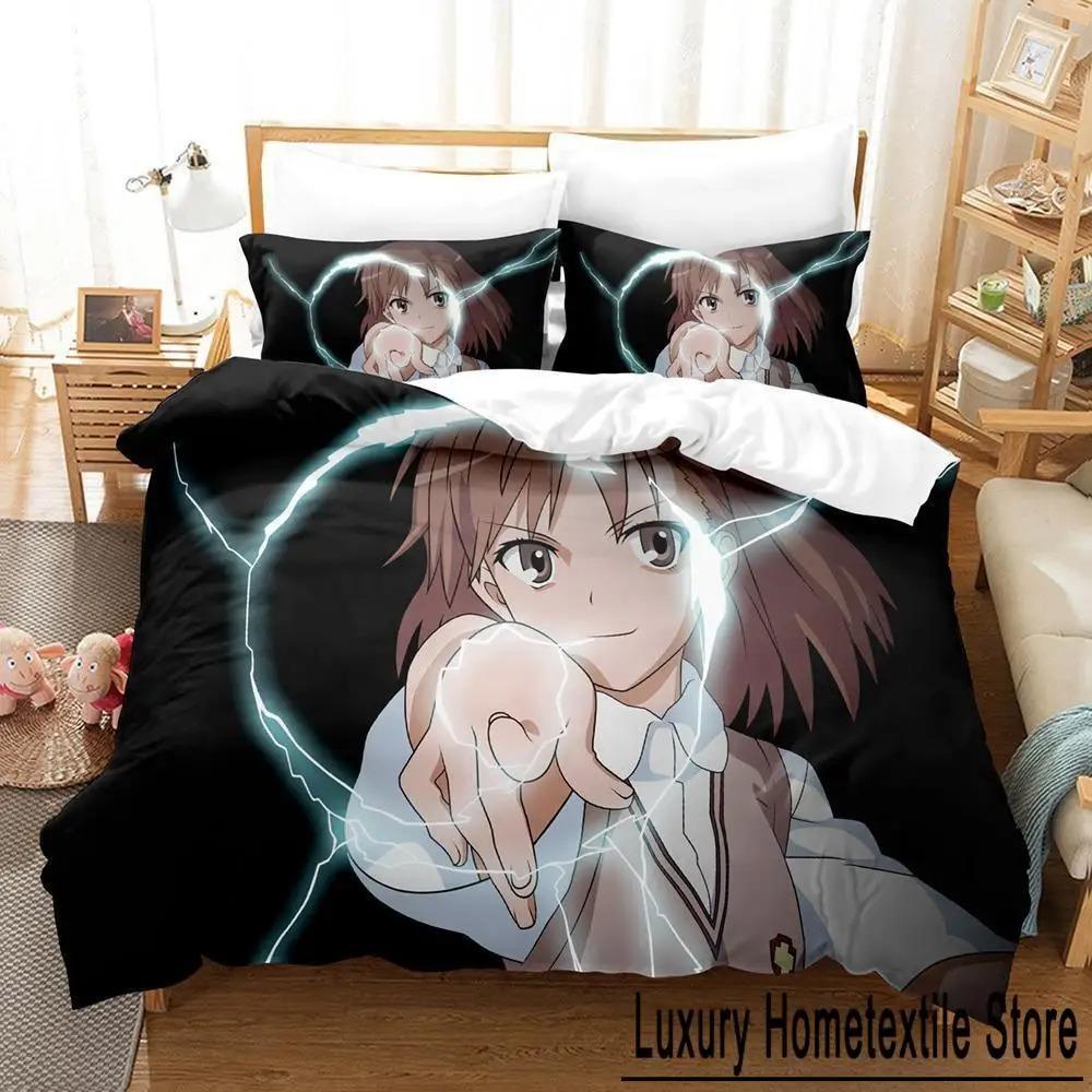 New Misaka Mikoto Bedding Set Single Twin Full Queen King Size Bed Set Adult Kid Bedroom Duvet cover Sets 3D Anime Bed Sheet Set