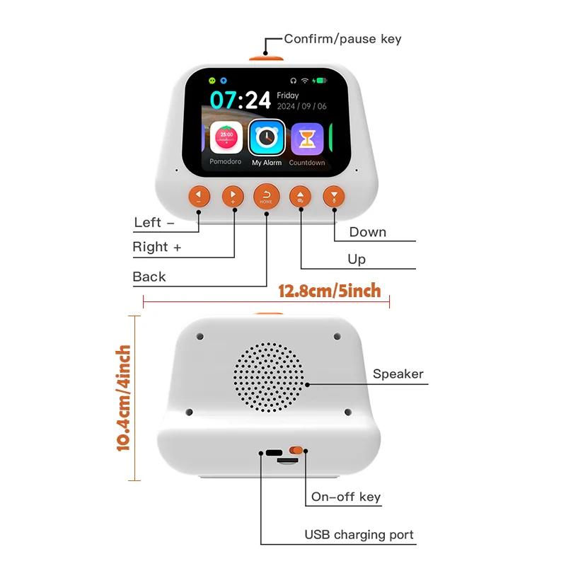 AI Smart Alarm Clock Talking Buddy Educational Toy for Kids Music/Stories Player Pomodoro Timer Cool Robot Gift for Boys Girls