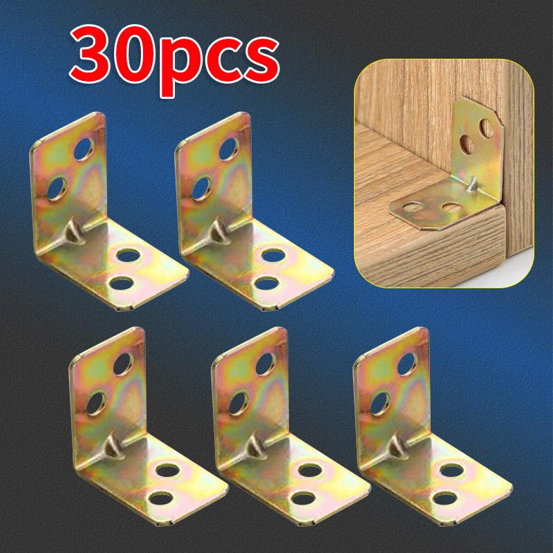 L-shaped 90 degree right angle fastener corner code, bracket 4-hole hardware accessories fastener, fixed wooden furniture