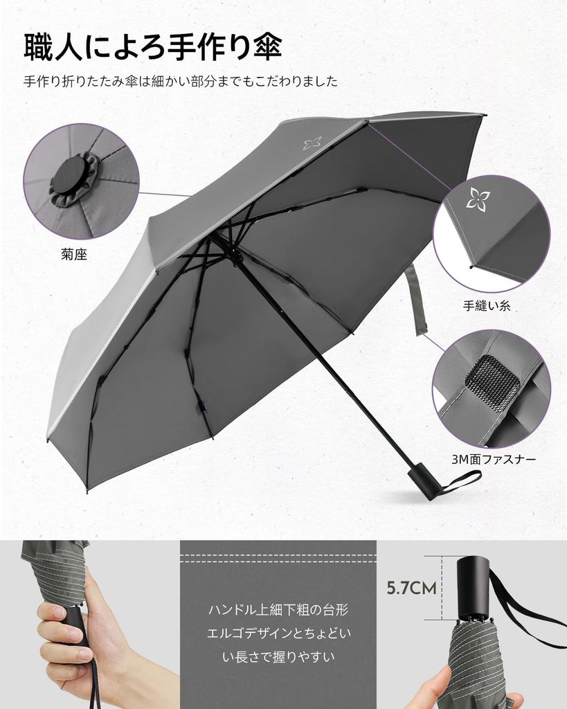 Lilac Folding Heavy Rainy Season 8 UV Perfect for Men and Day Umbrella, Large, Compact, Durable, Water-Repellent, Windproof, Rain, Protection,