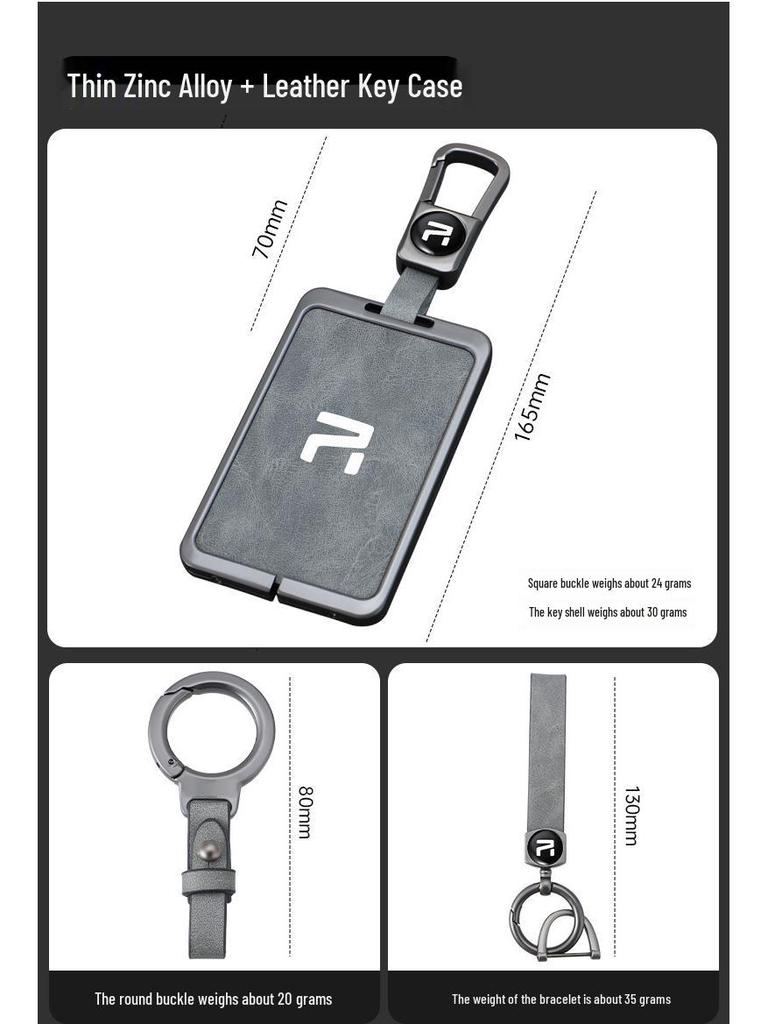 Rising 2024 R7 F7 Key Card Holder: Zinc Alloy NFC Car Case with Buckle for Men