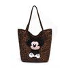 Korean Version of Fashionable Large-capacity Women's Bag 2025 New Canvas Bag Cute Cartoon Leopard Print Shoulder Tote Bag